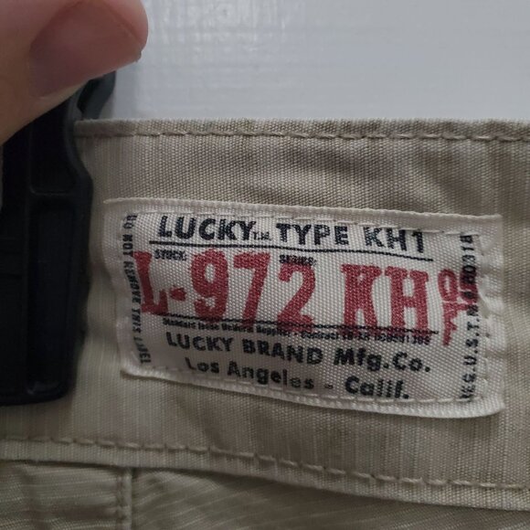 Lucky Brand Dungarees Womens Vintage Khaki Tan Ripstop Cropped Cargo Pants 10/30 - Picture 9 of 11